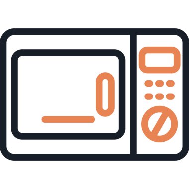 Basit Tasarımı Olan Mikrodalga Çizgisi Simgesi, Vektör İllüstrasyonu