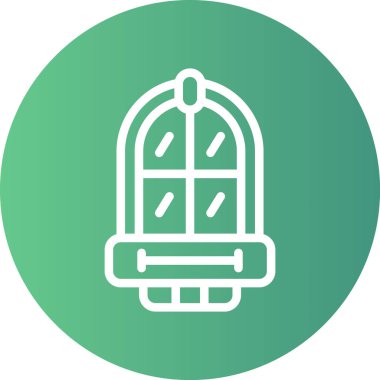 Pencere Satırı Gradyan Çemberi Simgesi, Basit Tasarımlı Vektör Resimleri