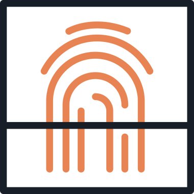 Parmak izi Satırı Simgesi, Basit Tasarımlı Vektör Resimleri