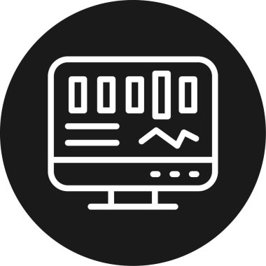 Stratejik Analiz Çizgisi Çemberi BG Simgesi, Basit Tasarımlı Vektör Resimleri