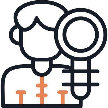 Kullanıcı Araştırma Satırı Bitiş Simgesi, Basit Tasarımlı Vektör İllüstrasyonu