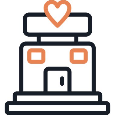 Kardiyoloji Klinik Satırı Simge Ögesi, Basit Tasarımlı Vektör İllüstrasyonu