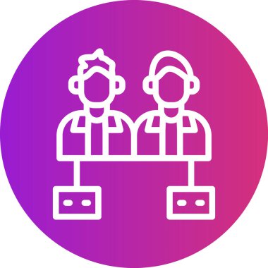 Takım Planlama Çizgisi Gradyan Çemberi Simgesi, Basit Tasarımlı Vektör Resimleri