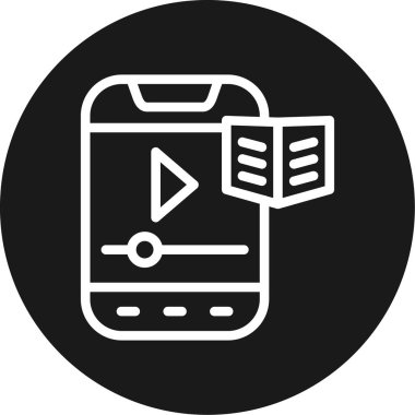 Uygulama Satırı Çemberi BG Simgesi, Basit Tasarımlı Vektör Resimleri Öğreniliyor