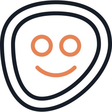 Mutlu Yüz Satırı Simgesi, Basit Tasarımlı Vektör Resimleri