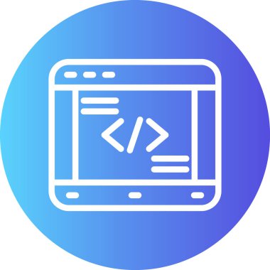 Kodlama Kampı Çizgisi Gradyan Çemberi Simgesi, Basit Tasarımlı Vektör Resimleri