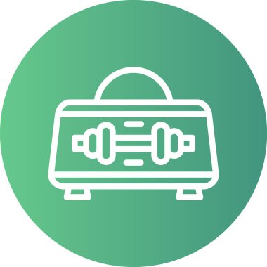 Spor Çantası Çizgisi Gradyan Çemberi Simgesi, Basit Tasarımlı Vektör Resimleri