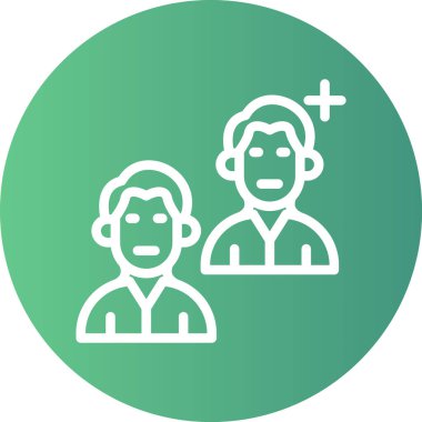 Arkadaşlık Paylaşımı Çizgisi Gradyan Çemberi Simgesi, Vektör Resimleri Basit Tasarım