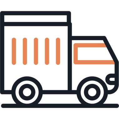 Kamyon Çizgisi Simgesi Taşıma, Basit Tasarımlı Vektör Resimleri