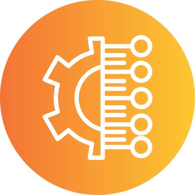 AI İcat Hub Çizgisi Gradyan Çember Simgesi, Basit Tasarımlı Vektör ResimleriName