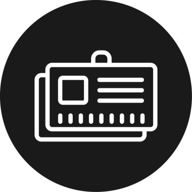 Kimlik Çizgisi Çemberi BG Simgesi, Basit Tasarımlı Vektör Resimleri