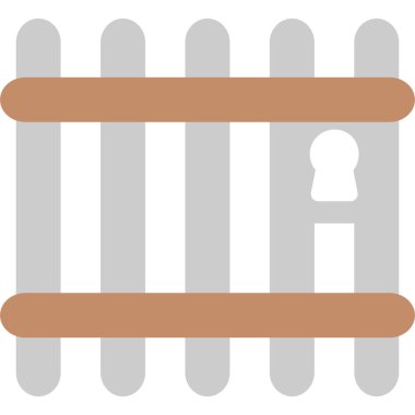 Cezaevi Kapısı Düz Simgesi, Basit Tasarımlı Vektör Resimleri