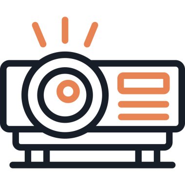 Projektör Satırı Simgesi, Basit Tasarımlı Vektör Resimleri