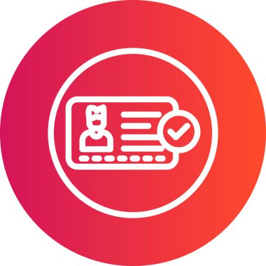 Kimlik Doğrulama Satırı Gradyan Çemberi Simgesi, Basit Tasarımlı Vektör Resimleri