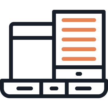 Responsive Design Line Due Icon, Vector Illustration With Simple Design