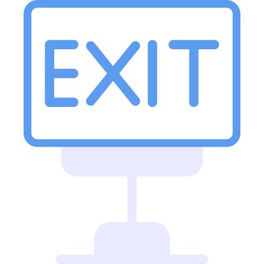 Otopark Çıkış Düz Simgesi, Basit Tasarımlı Vektör İllüstrasyonu