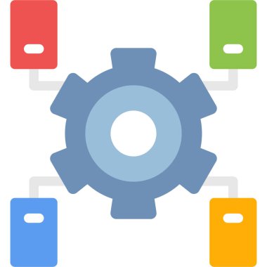 Aygıt Ayarları Düz Simge, Basit Tasarımlı Vektör İllüstrasyonu