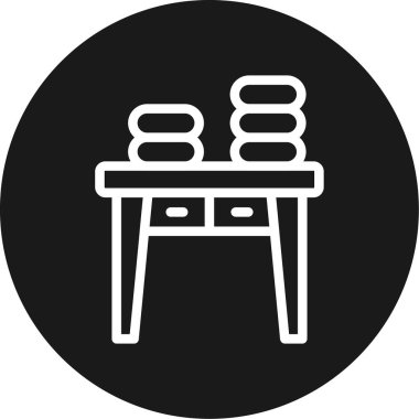 Masa Satırı Çemberi BG Simgesi, Basit Tasarımlı Vektör Resimleri