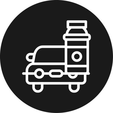 Ağda çizgisi olan araba BG Simgesi, Basit Tasarımlı Vektör Resimleri