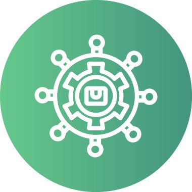 Tedarik Zinciri Çizgisi Gradyan Çemberi Simgesi, Basit Tasarımlı Vektör Resimleri