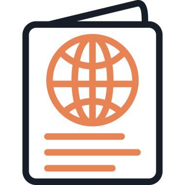 Pasaport Satırı Simgesi, Basit Tasarımlı Vektör Resimleri