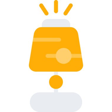 Yatak odası lambası Gölgesi Düz Simgesi, Basit Tasarımlı Vektör İllüstrasyonu