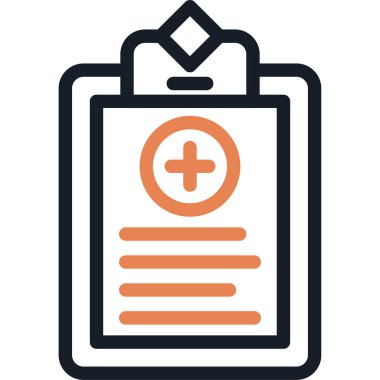 Tıbbi Çizelge Çizelgesi Simgesi, Basit Tasarımlı Vektör İllüstrasyonu