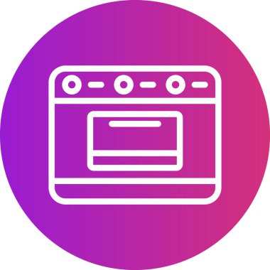 Fırın Satırı Gradyan Çemberi Simgesi, Basit Tasarımlı Vektör Resimleri