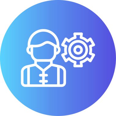 IT Teknik Çizgisi Gradyan Çemberi Simgesi, Basit Tasarımlı Vektör Resimleri