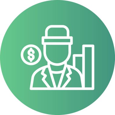 Müşteri Analizi Çizgisi Gradyan Çemberi Simgesi, Basit Tasarımlı Vektör Resimleri