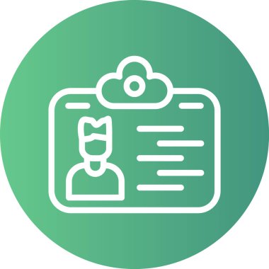 Kimlik Çizgisi Gradyan Çemberi Simgesi, Basit Tasarımlı Vektör Resimleri