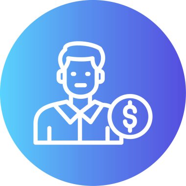 Emeklilik Fonu Çizgisi Gradyan Çemberi Simgesi, Basit Tasarımlı Vektör Resimleri