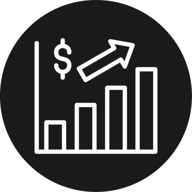 Finansal Hava Durumu Satırı Çemberi BG Simgesi, Basit Tasarımlı Vektör Resimleri