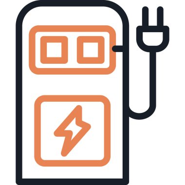 İstasyon Satırı Simge Ögesi, Basit Tasarımla Vektör İllüstrasyonu