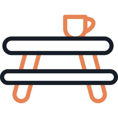 Kahve Masası Satırı Simgesi, Basit Tasarımlı Vektör Resimleri