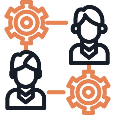 Takım Stratejisi Çizgisi Simgesi, Basit Tasarımlı Vektör İllüstrasyonu