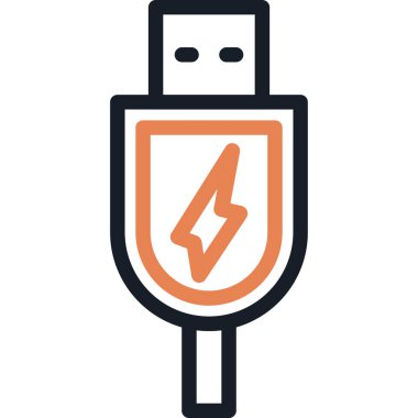 USB Eklenti Satırı Bitiş Simgesi, Basit Tasarımlı Vektör Resimleri