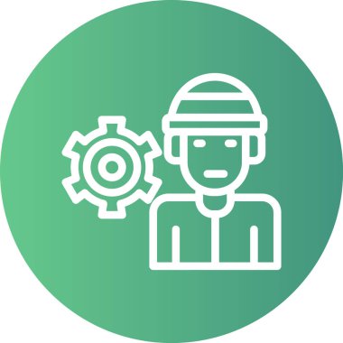 Endüstriyel Mühendislik Çizgisi Gradyan Çemberi Simgesi, Basit Tasarımlı Vektör Resimleri