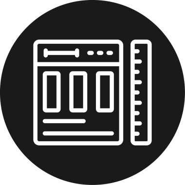 UX Tasarım Satırı Çemberi BG Simgesi, Basit Tasarımlı Vektör Resimleri