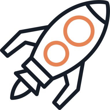 Roket Motor Hattı Simge Ögesi, Basit Tasarımlı Vektör Resimleri