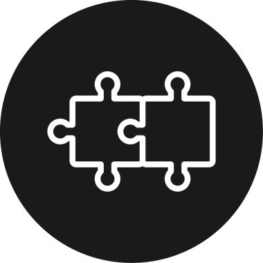 Bulmaca Parçaları Tog Line Circle BG Simgesi, Vektör Resimleri Basit Tasarım