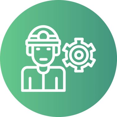 Üretim Yönetimi Çizgisi Gradyan Çemberi Simgesi, Basit Tasarımlı Vektör Resimleri