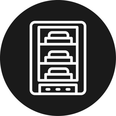 Yiyecek Kurutma Hattı Çemberi BG Simgesi, Basit Tasarımlı Vektör Resimleri