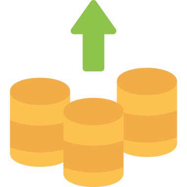 Enflasyon Trend Düz Simgesi, Basit Tasarımlı Vektör İllüstrasyonu