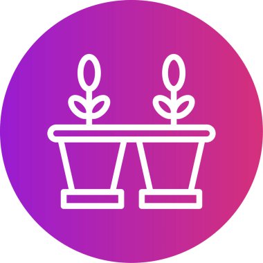 Bitki Tohumlama Çizgisi Gradyan Çemberi Simgesi, Basit Tasarımlı Vektör Resimleri