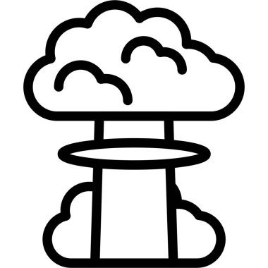 Nükleer Silah Düz Simgesi, Basit Tasarımlı Vektör Resimleri