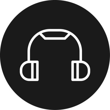 Baş Telefon Hattı Çemberi BG Simgesi, Basit Tasarımlı Vektör Resimleri