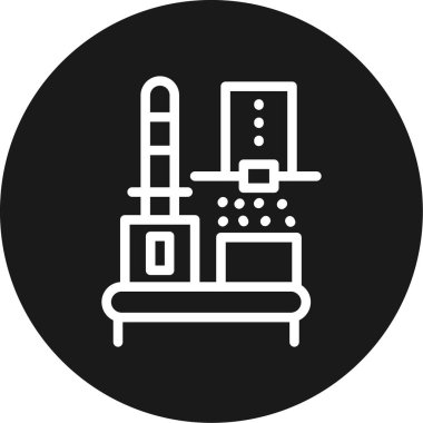 Fabrika Malzeme Hattı Çemberi BG Simgesi, Basit Tasarımlı Vektör Resimleri