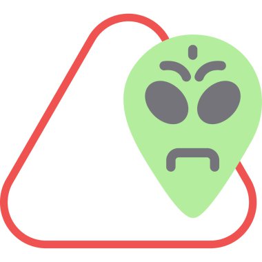 Tehlike Uzaylı Düz Simgesi, Basit Tasarımlı Vektör Resimleri