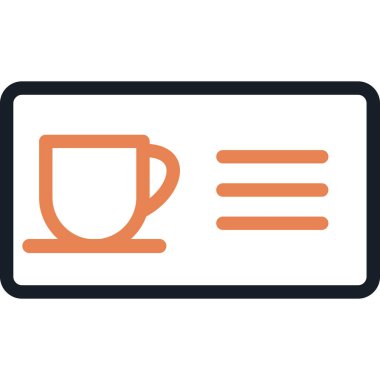 Kahve Dükkanı Sadakat Kart Çizgisi Simgesi, Basit Tasarımlı Vektör Resimleri